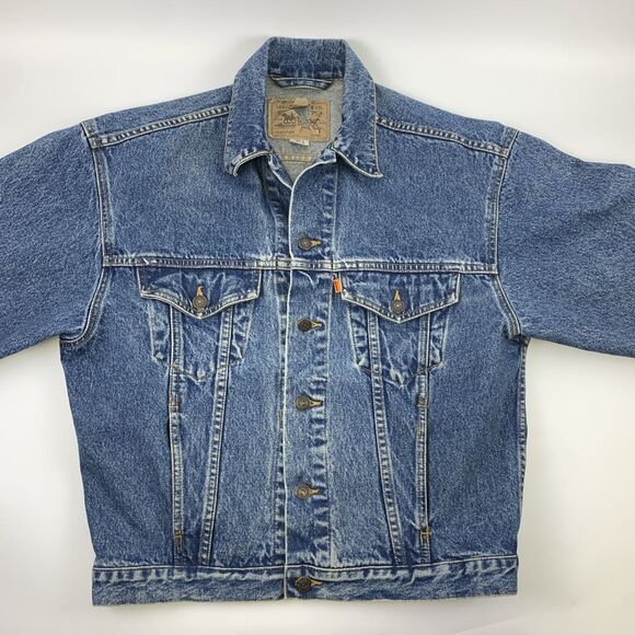Levi's Strauss Trucker Jacket Vintage Denim 70511-0289 Orange Tab Mens Small - Picture 13 of 15